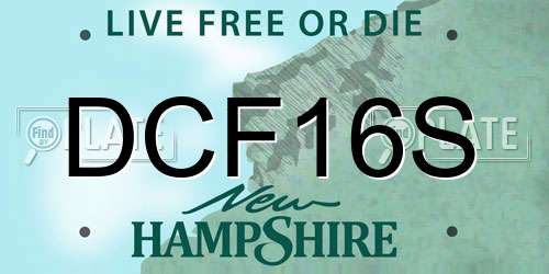 DCF16S New Hampshire License Plate