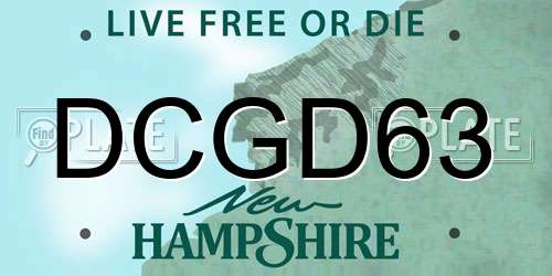 DCGD63 New Hampshire License Plate