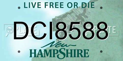 DCI8588 New Hampshire License Plate