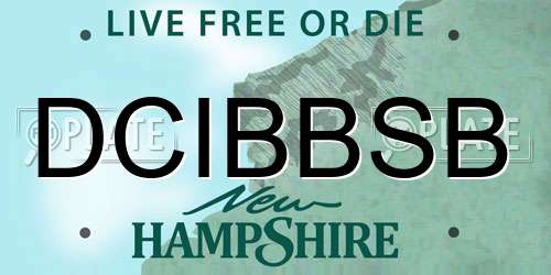 DCIBBSB New Hampshire License Plate