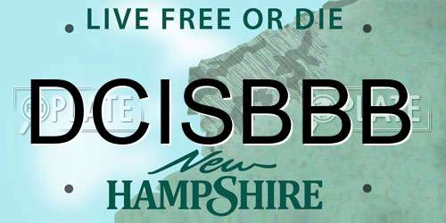 DCISBBB New Hampshire License Plate