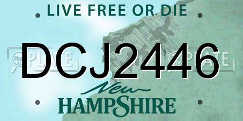 DCJ2446 New Hampshire License Plate
