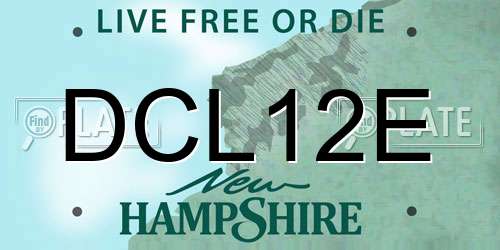 DCL12E New Hampshire License Plate