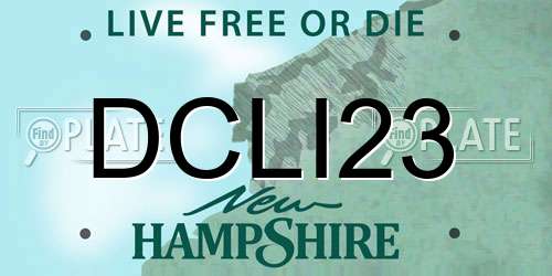 DCLI23 New Hampshire License Plate