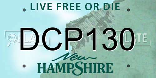 DCP130 New Hampshire License Plate