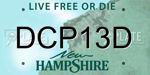 DCP13D New Hampshire License Plate