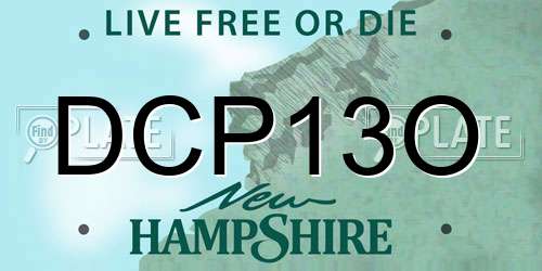 DCP13O New Hampshire License Plate