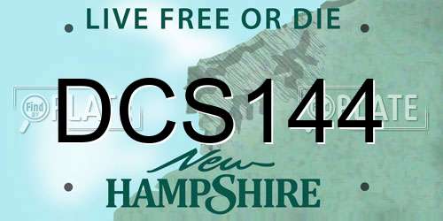 DCS144 New Hampshire License Plate