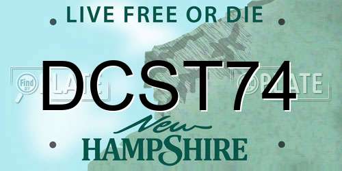 DCST74 New Hampshire License Plate