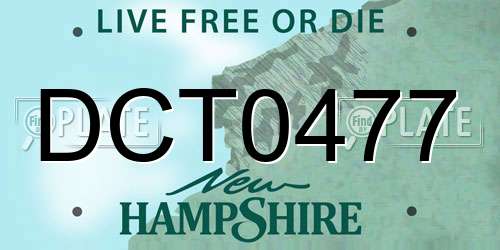 DCT0477 New Hampshire License Plate