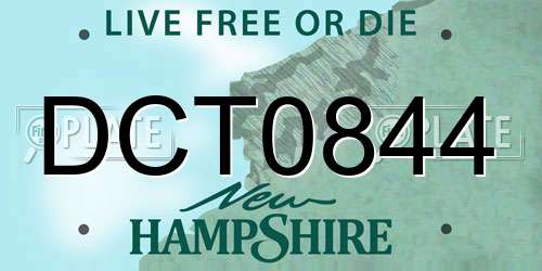 DCT0844 New Hampshire License Plate