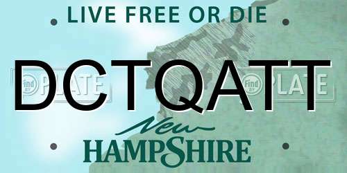 DCTQATT New Hampshire License Plate