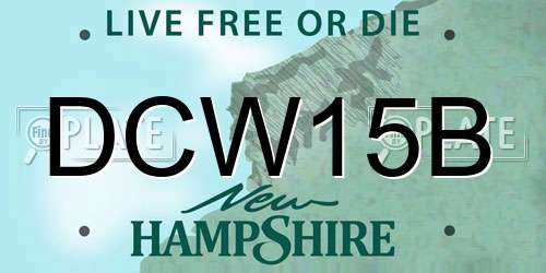 DCW15B New Hampshire License Plate