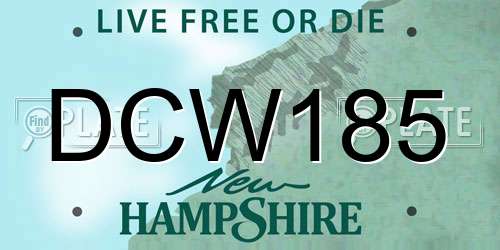 DCW185 New Hampshire License Plate