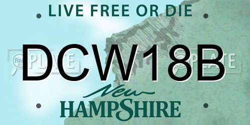 DCW18B New Hampshire License Plate
