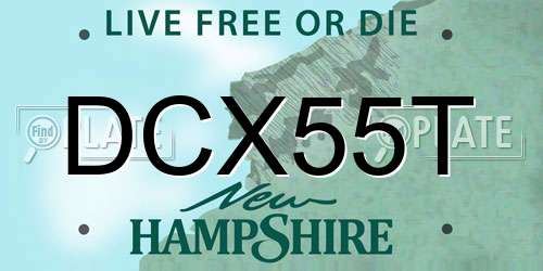 DCX55T New Hampshire License Plate