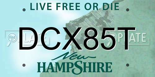 DCX85T New Hampshire License Plate