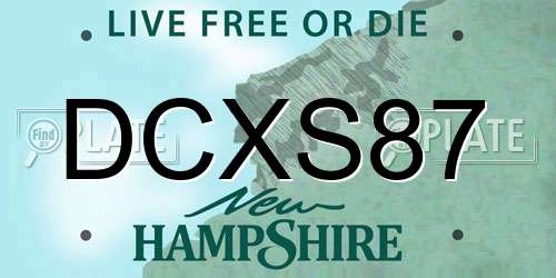 DCXS87 New Hampshire License Plate