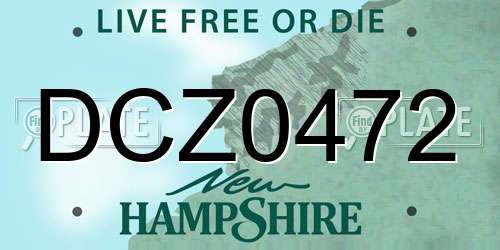 DCZ0472 New Hampshire License Plate