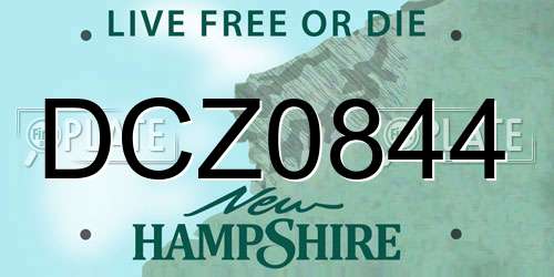 DCZ0844 New Hampshire License Plate