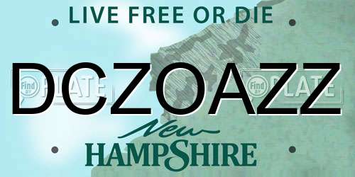 DCZOAZZ New Hampshire License Plate
