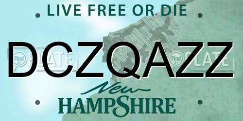 DCZQAZZ New Hampshire License Plate