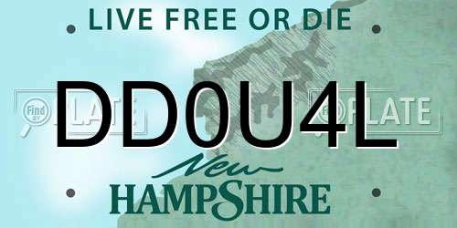 DD0U4L New Hampshire License Plate