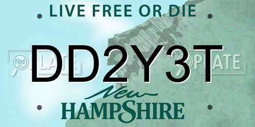 DD2Y3T New Hampshire License Plate