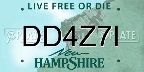 DD4Z7I New Hampshire License Plate