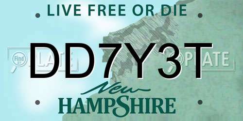 DD7Y3T New Hampshire License Plate
