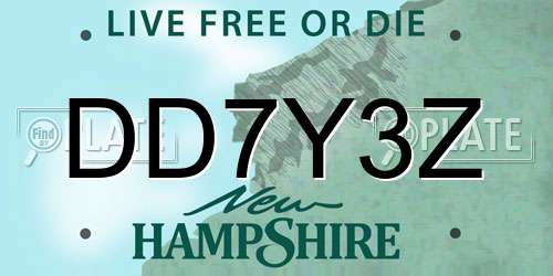 DD7Y3Z New Hampshire License Plate