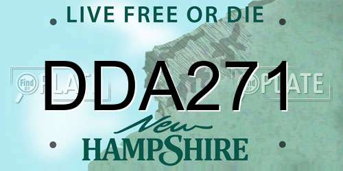 DDA271 New Hampshire License Plate