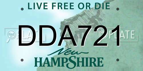 DDA721 New Hampshire License Plate