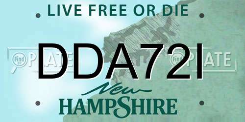 DDA72I New Hampshire License Plate
