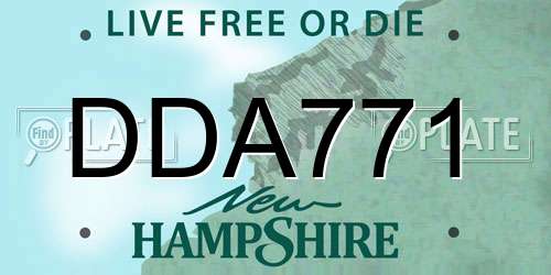 DDA771 New Hampshire License Plate