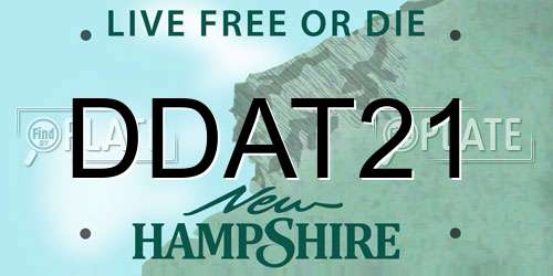 DDAT21 New Hampshire License Plate