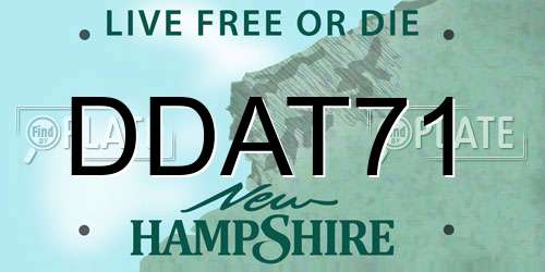 DDAT71 New Hampshire License Plate