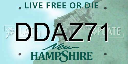 DDAZ71 New Hampshire License Plate