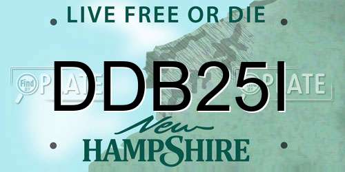 DDB25I New Hampshire License Plate