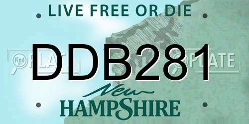 DDB281 New Hampshire License Plate