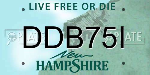 DDB75I New Hampshire License Plate