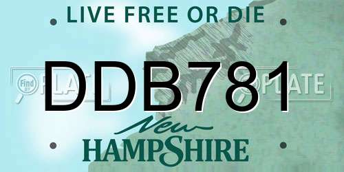 DDB781 New Hampshire License Plate