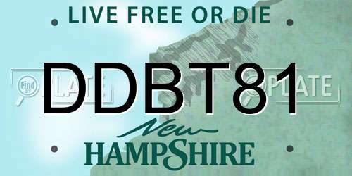 DDBT81 New Hampshire License Plate