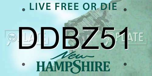 DDBZ51 New Hampshire License Plate