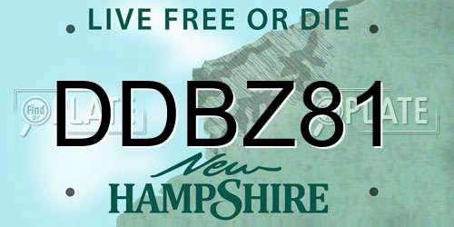 DDBZ81 New Hampshire License Plate