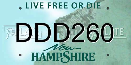 DDD260 New Hampshire License Plate