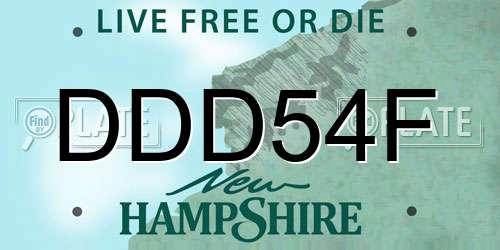 DDD54F New Hampshire License Plate