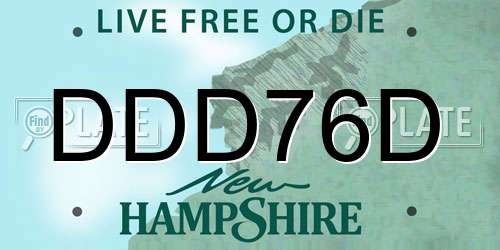 DDD76D New Hampshire License Plate