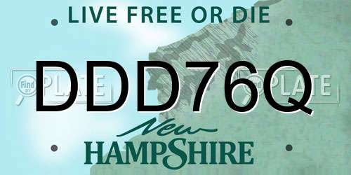 DDD76Q New Hampshire License Plate