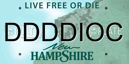 DDDDIOC New Hampshire License Plate